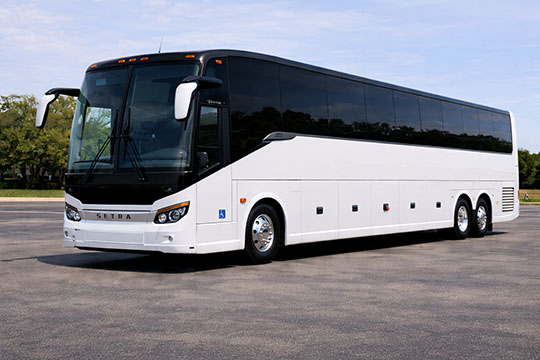 56-passenger charter bus available for charter in Athens, GA